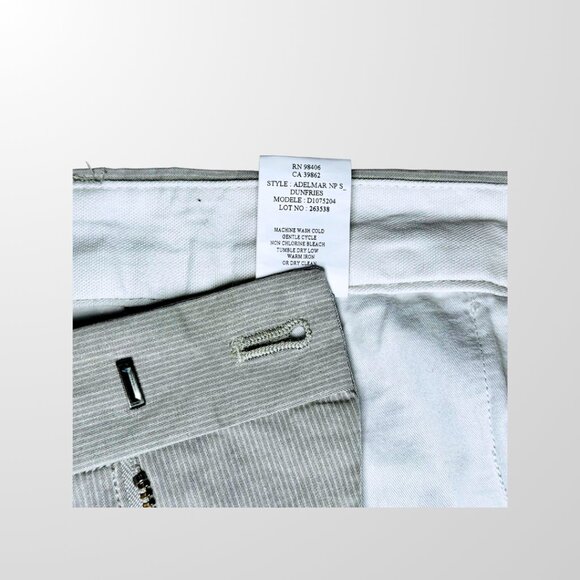 Theory Men's Pinstripe Flat Front Shorts in Beige - 33 - Picture 15 of 15